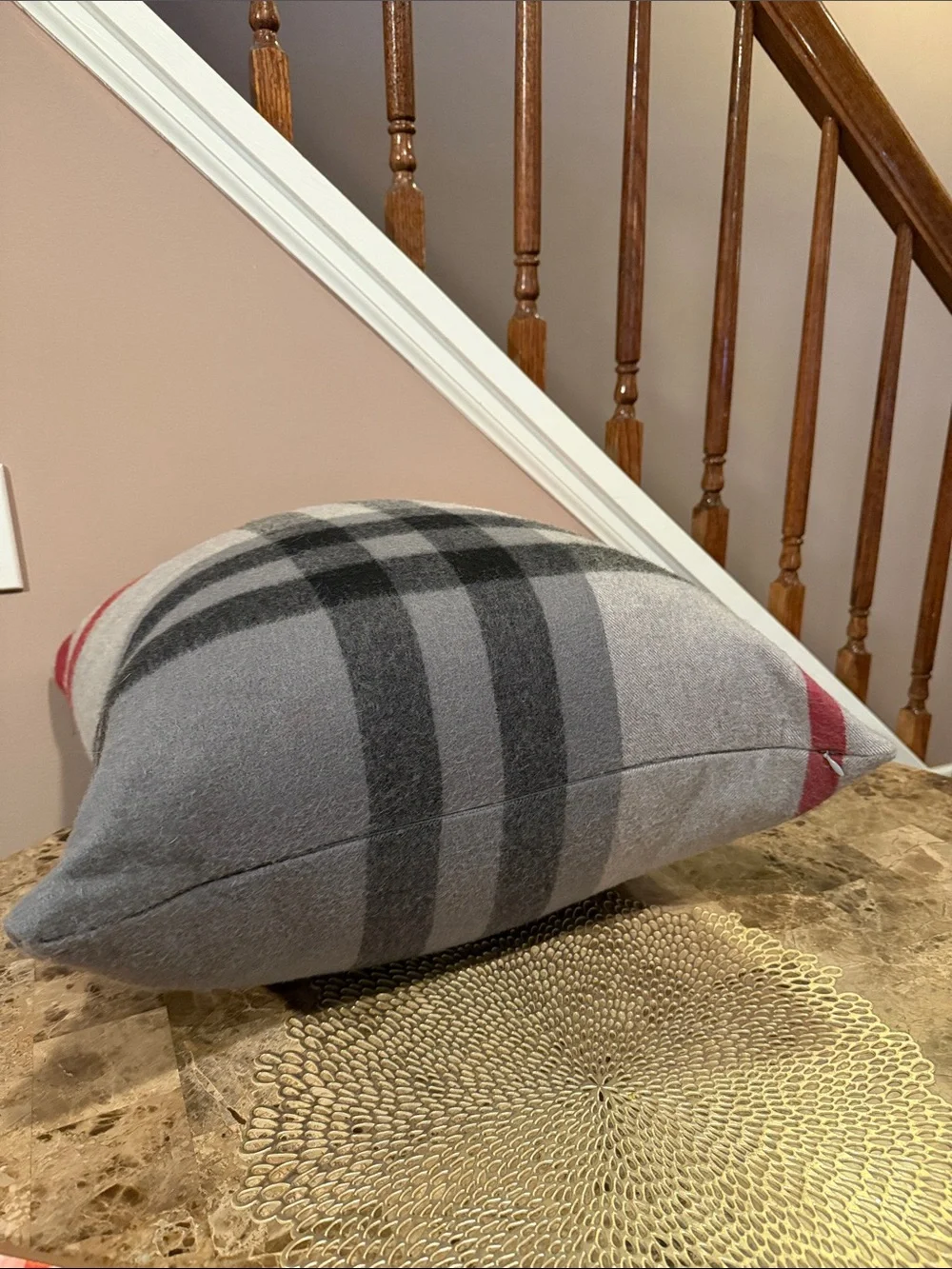 Williams Sonoma Plaid 100% Lambswool Accent Pillow Cover, 22” x 22”
